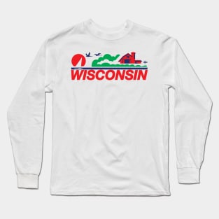 Wisconsin License Plate T-shirt Gift Long Sleeve T-Shirt